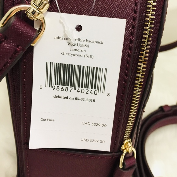 Kate Spade Mini Convertible Backpack Crossbody Bag - Picture 7 of 8